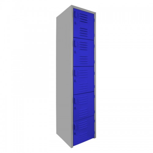 Locker metálico dual grande - 5 puertas azul